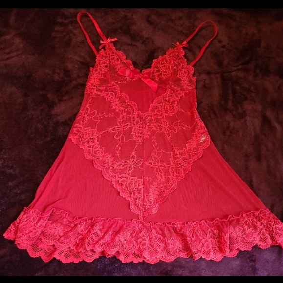 Spencer's Other - Lace red bow babydoll lingerie size Medium.